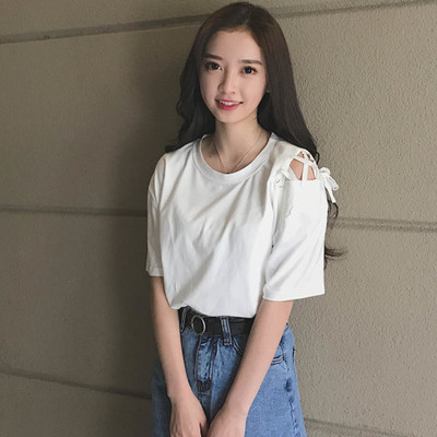 Μοναδική μπλούζα με μακριά μανίκια και γραβάτες ώμο