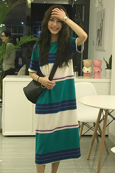 Πολύ ενδιαφέρον καθημερινή κυρίες πολύχρωμο φόρεμα