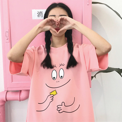 Страхотна дамска рокличка с апликация в бебешко розово