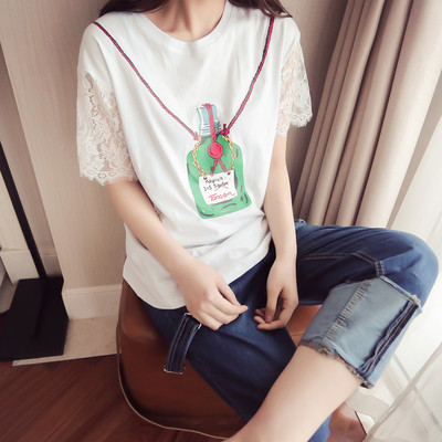 Μοναδικό κυρίες μακρύ μπλούζα με μανίκια δαντέλα και απλικέ