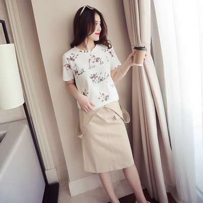 Μεγάλη μπλούζα με κοντά μανίκια άνθος σε δύο χρώματα