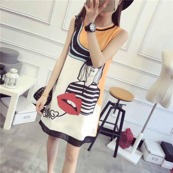 Много свежа дамска ежедневна рокля в преливащи цветове