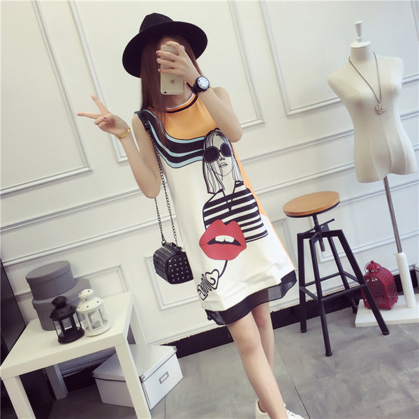 Много свежа дамска ежедневна рокля в преливащи цветове