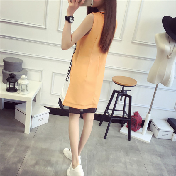 Много свежа дамска ежедневна рокля в преливащи цветове