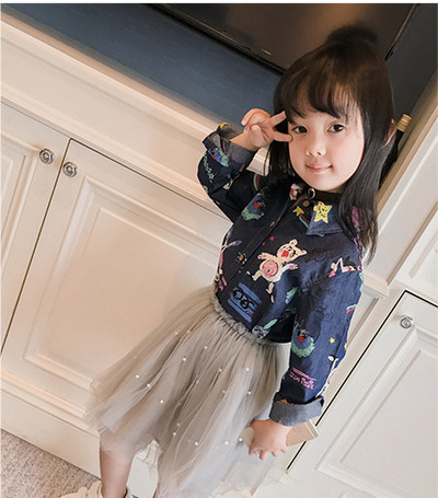 Много интересна детска момичешка шарена ризка с дълги ръкавчета