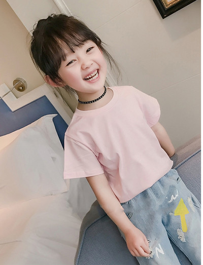 Ежедневна момичешка блузка с къс ръкав в различни цветове