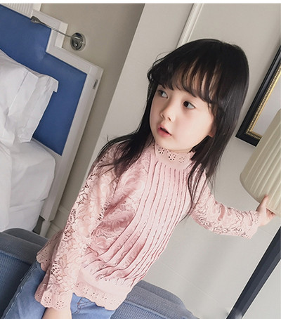 Изключително красива и нежна момичешка блузка с дълъг ръкав и коприна в два цвята