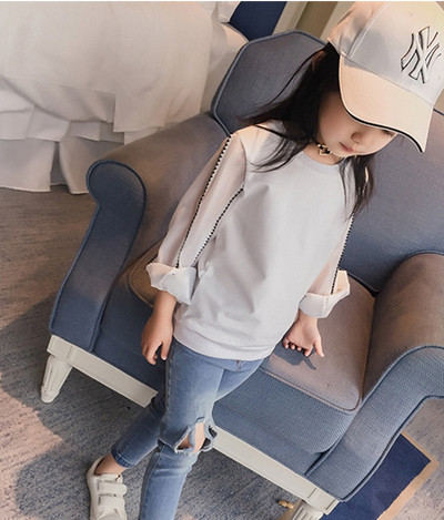 Страхотна блузка с дълъг дантелен ръкав в три различни цвята