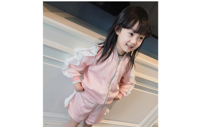 Παιδικό σετ για κορίτσια - σορτς και μπλούζα με μακρύ μανίκι 