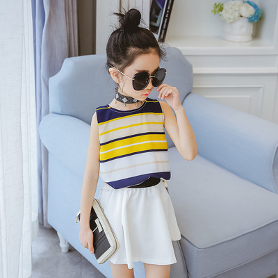 Παιδικό σετ άνοιξης / καλοκαιριού από δύο κομμάτια - φούστα και φανέλα σε απαλά χρώματα