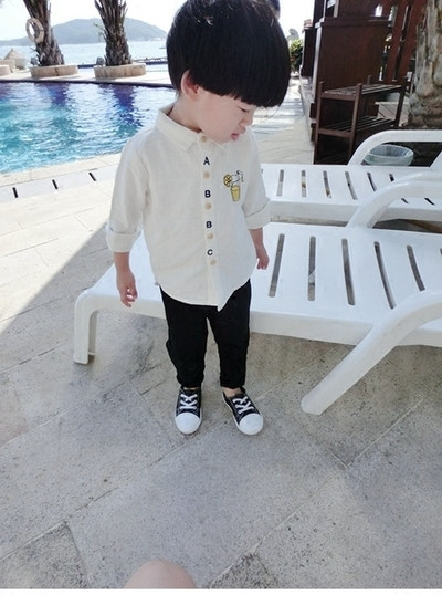 Παδικό βαμβακερό πουκάμισο για σε δύο διαφορετικά χρώματα