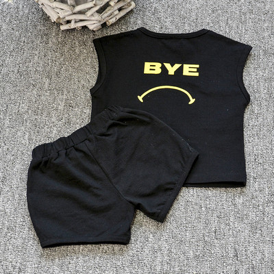 Παιδικό σετ - αμάνικο και σορτς με εφαρμογή χαμόγελου