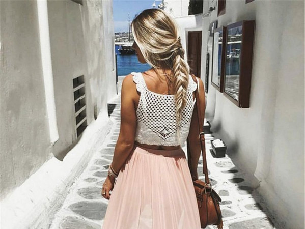 Еластичен плетен дамски къс потник