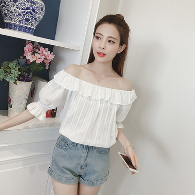 Дамска ежедневна блузка с паднало рамо