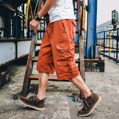 Удобни широки памучни шорти за мъже