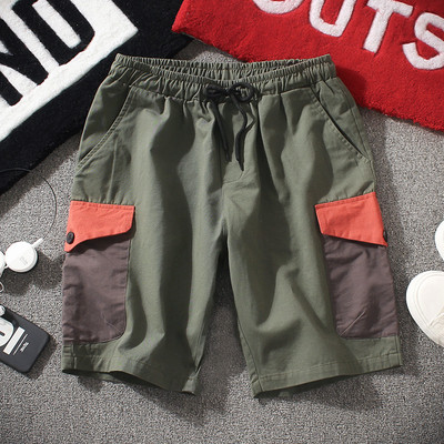 Ежедневни памучни мъжки къси панталони - модел с цветни джобове