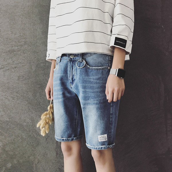 Къси спортно-елегантни мъжки дънкови панталони