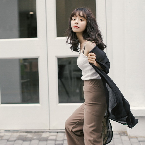 Μεγάλη κυρίες μπλούζα τύπου σιφόν σακάκι σε τρία διαφορετικά χρώματα