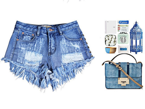 Дамски къси дънки с капси