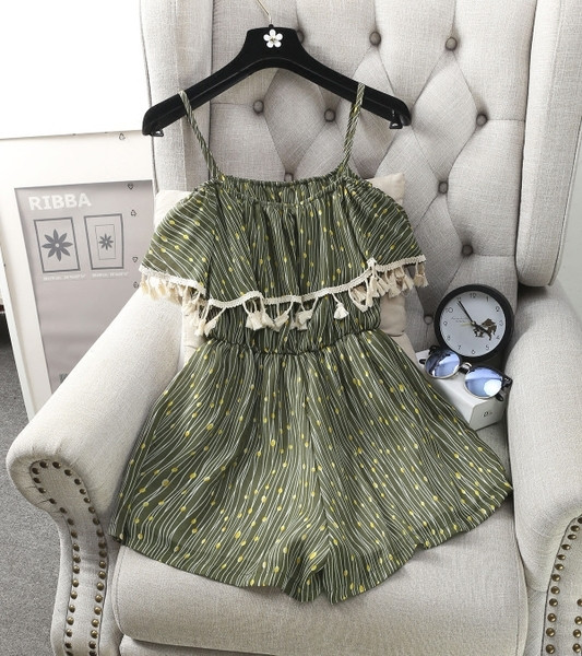 Дамски гащеризон с къс ръкав и голи рамене в няколко цвята