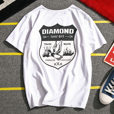 πουκάμισο Καθημερινά οι άνδρες με κοντά μανίκια και ενδιαφέρουσες εκτύπωσης σε μαύρο και άσπρο