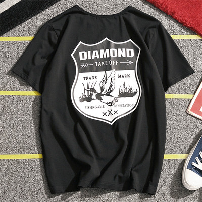 πουκάμισο Καθημερινά οι άνδρες με κοντά μανίκια και ενδιαφέρουσες εκτύπωσης σε μαύρο και άσπρο