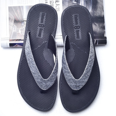 Мъжки чехли за ежедневие през пръст в син, сив и черен цвят