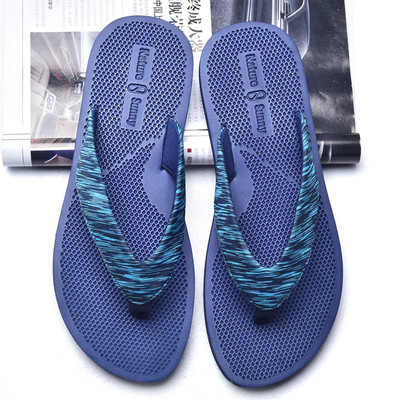 Мъжки чехли за ежедневие през пръст в син, сив и черен цвят