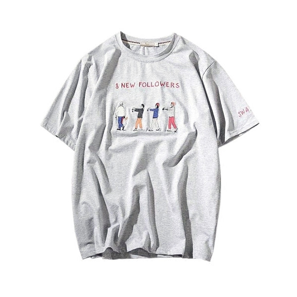 Свежа мъжка блузка с къс ръкав и интересна апликацийка