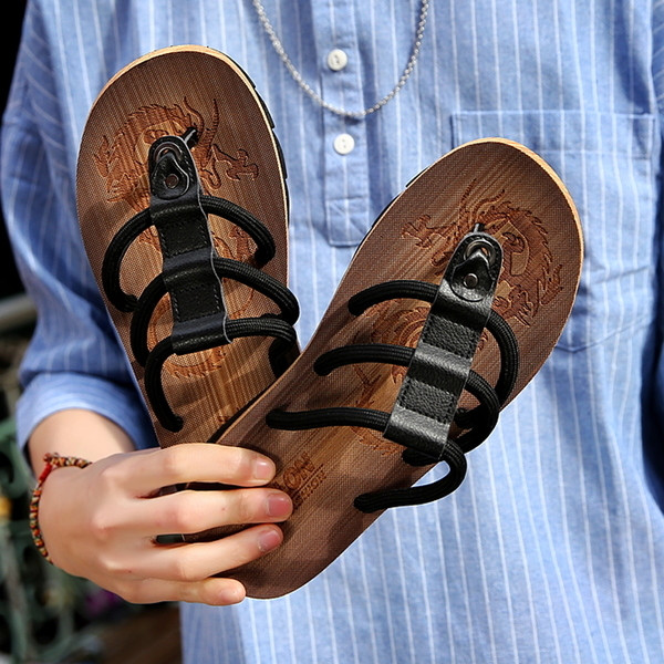 Мъжки чехли през пръст с 3 каишки в няколко цвята