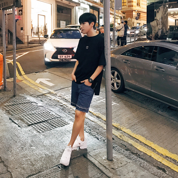 Стилни мъжки къси дънкови панталони в 3 цвята