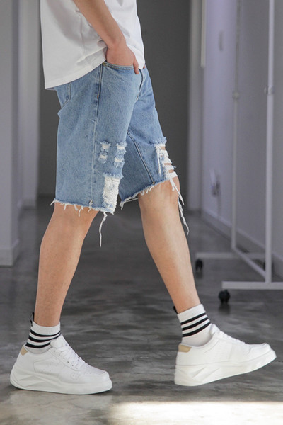 σύντομο τζιν Άνετα κατακερματισμένη ανδρών