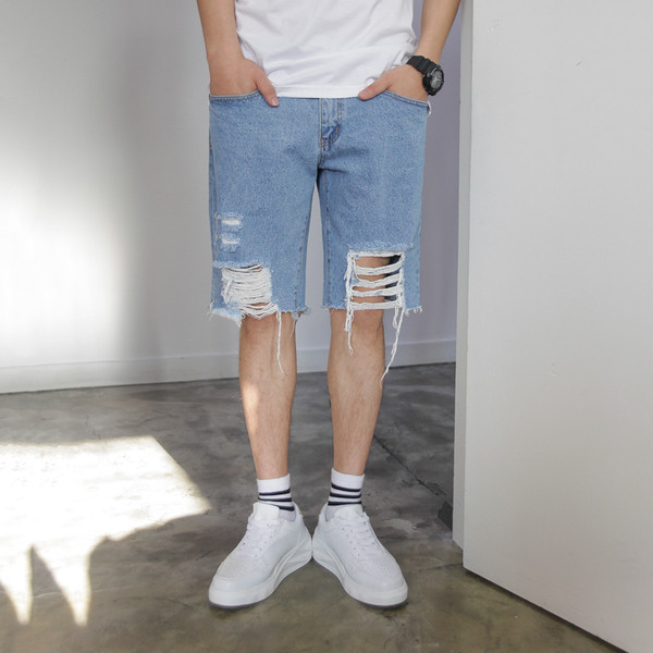 σύντομο τζιν Άνετα κατακερματισμένη ανδρών