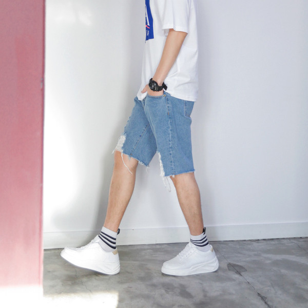 σύντομο τζιν Άνετα κατακερματισμένη ανδρών