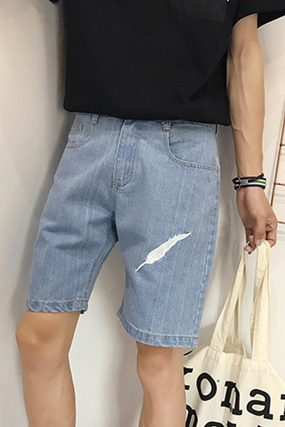 Удобни ежедневни мъжки къси дънкови панталони