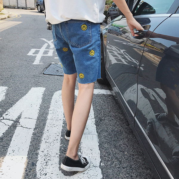 Страхотни мъжки ежедневни дънкови панталони с весели нашивки