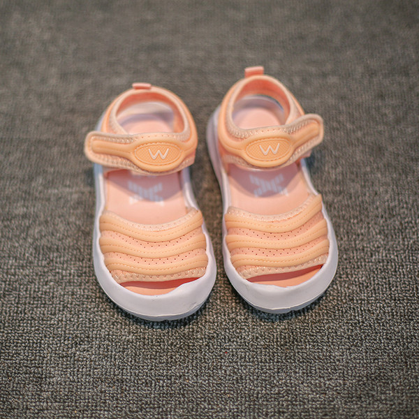 Детски удобни сандали унисекс в черен и сив цвят