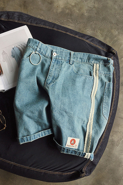 Мъжки ластични дънкови къси панталони 