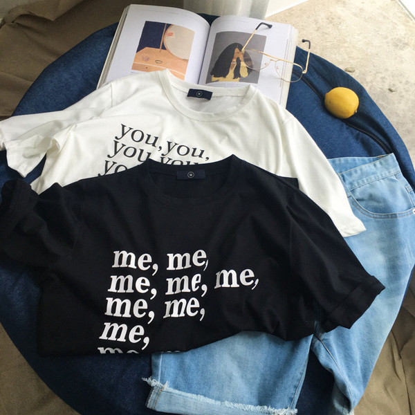 Стилна мъжка блуза с къс ръкав и интересен надпис - 2 цвята