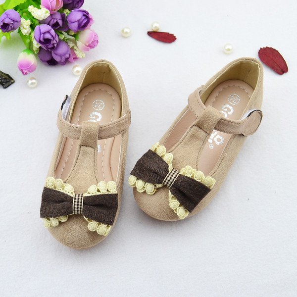 Κομψή Παιδικά σανδάλια για τα κορίτσια με διακόσμηση κορδέλα σε γκρι και μπεζ