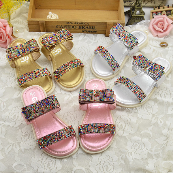 παντόφλες Λαμπερό κυρίες λευκό, χρυσό και ροζ