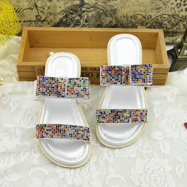 παντόφλες Λαμπερό κυρίες λευκό, χρυσό και ροζ