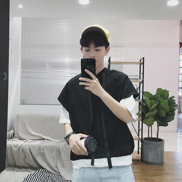 πουκάμισο Ευρεία ανδρών με απλικέ στην πλάτη και κουκούλα