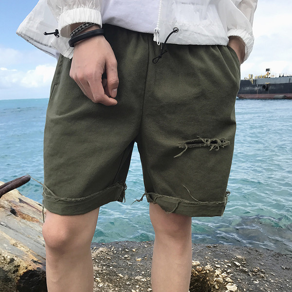 Άντρας σορτς τζην με φαρδιά πόδια razrafani