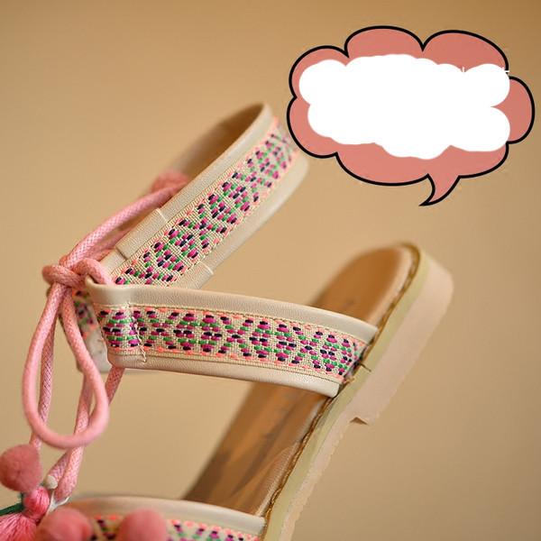 Γλυκό Παιδικά σανδάλια για τα κορίτσια με ενδιαφέρουσα διακόσμηση σε ροζ και μπεζ