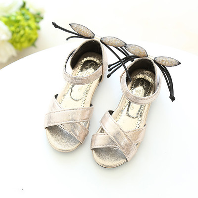 Лъскави детски сандали за момичета с красива 3D декорация