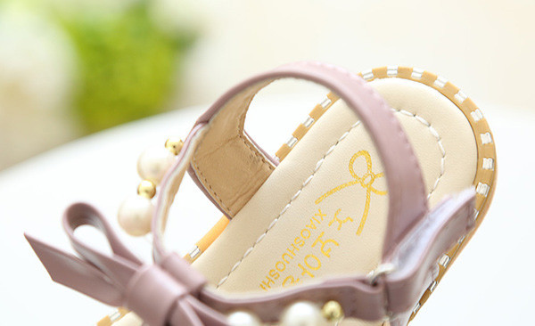 Παιδικά σανδάλια για τα κορίτσια με κορδέλα και μαργαριτάρια σε διάφορα χρώματα