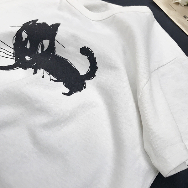 ανδρών T-shirt με απλικέ «Γάτα» - 2 χρώματα