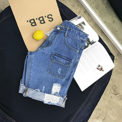 Hit ανδρών σύντομο τζιν παντελόνι με razrafani και κατακερματισμένη μοτίβα