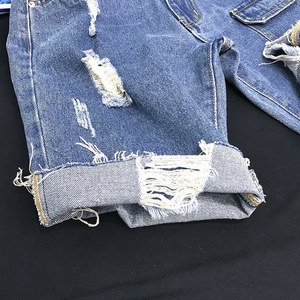 Hit ανδρών σύντομο τζιν παντελόνι με razrafani και κατακερματισμένη μοτίβα